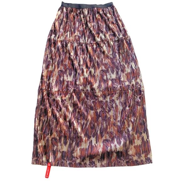 Johnny Was Idinia Shimmer Maxi Skirt Brown Metallic Pull On Style Size Small NWT - Picture 10 of 16
